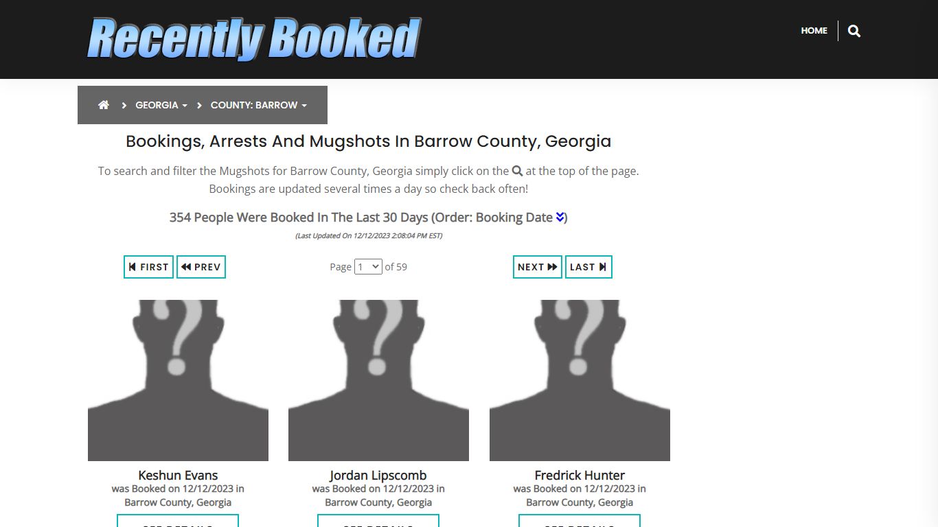 Recent bookings, Arrests, Mugshots in Barrow County, Georgia